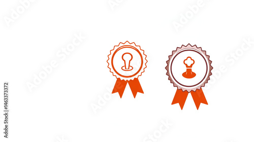 Quality certify badge icon. Qualification certificate medal. Quality award ribbon sign set isolated on white background.
