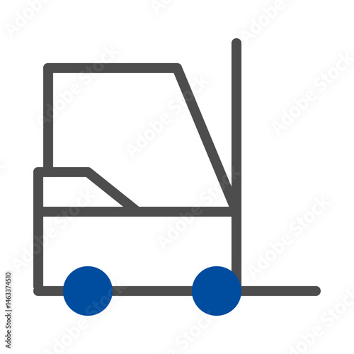 Stylized representation of a forklift conveying modern industrial logistics