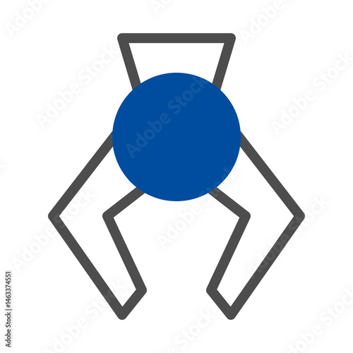 Abstract minimalistic geometric design featuring robotic claw and sphere shape