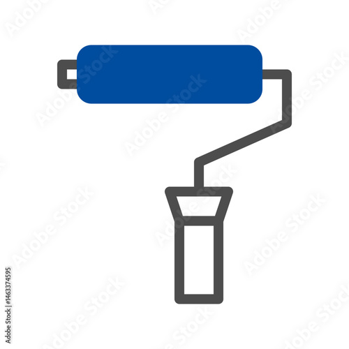 Minimalist paint roller icon conveying renovation and home improvement projects