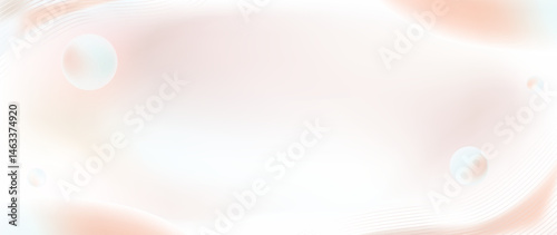 Gradient Pearl beauty and cosmetic background vector. 3D illustration with soft color, neutral tone, pearl, line art. Design for cosmetic product, skincare, mock up, product presentation, ads.