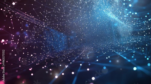 Abstract sparkles in futuristic blue background