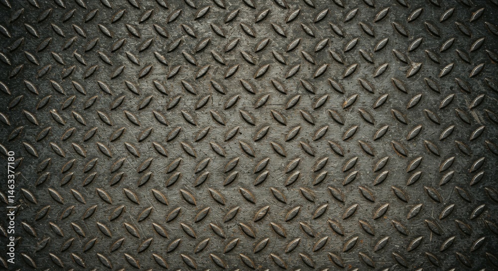 Textured Metal Surface with Diamond Pattern Industrial Flooring Detail Textured Metal Surface with Diamond Pattern Industrial Flooring Detail