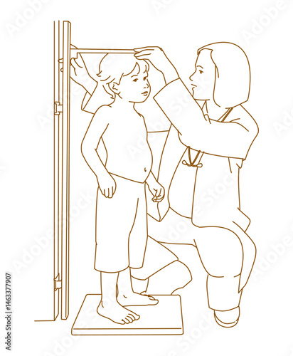  Doctor measure three-year-old's height