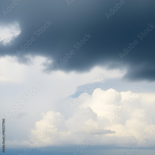 The storm wind drives the clouds