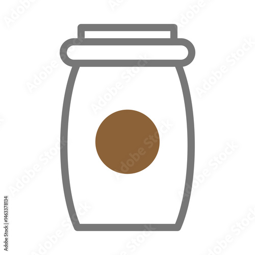 Stylized condiment jar illustration showcasing minimal design and neutral color palette