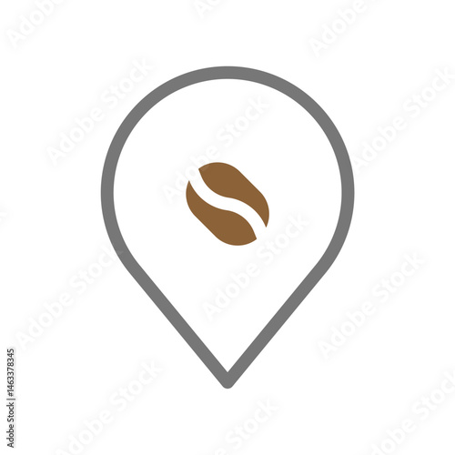 Conceptual coffee location pinpoint symbol, ideal for cafe finder applications