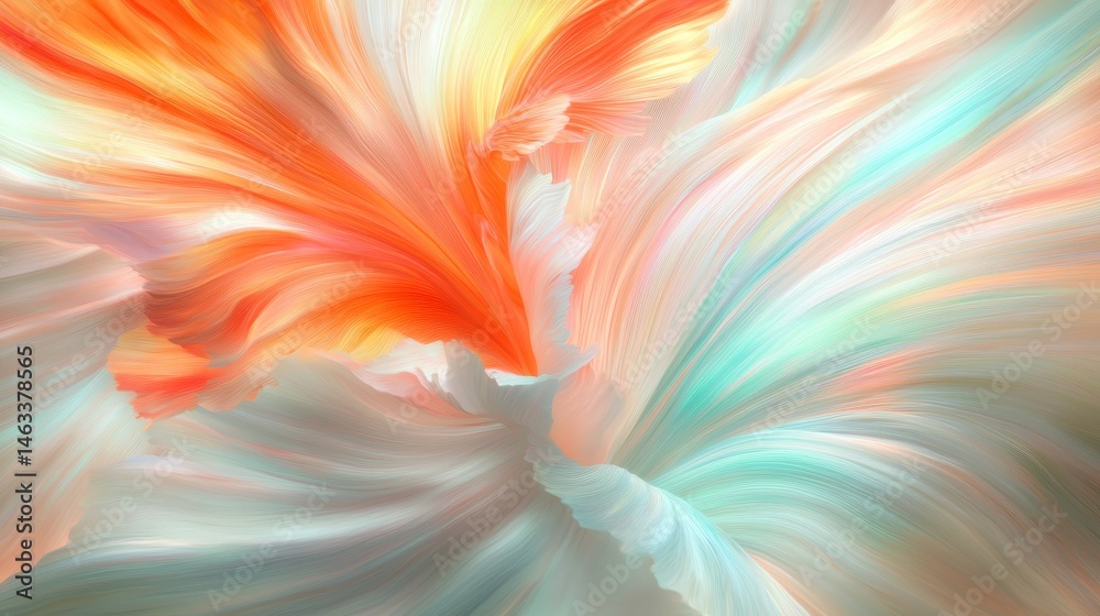 Fototapeta premium Vibrant Abstract Swirls of Colorful Waves Blending in Harmony