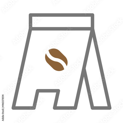 Minimalist coffee bean illustration on A-frame, perfect for cafe branding materials