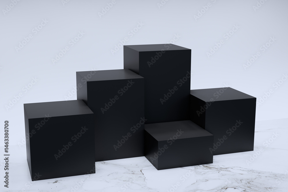 Black box arrangement for product display, for example beauty products, skin care, smartphone products, technology, gadgets, food or expensive bags. Black box arrangement for product display, for example beauty products, skin care, smartphone products, technology, gadgets, food or expensive bags.