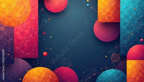 Geometric abstract shapes, bold colors, modern style, rectangle, repeat, minimal