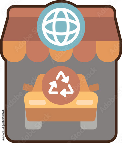 retailer illustration on a white background     