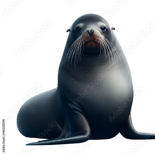 Cute 3D sea lion isolated on white background