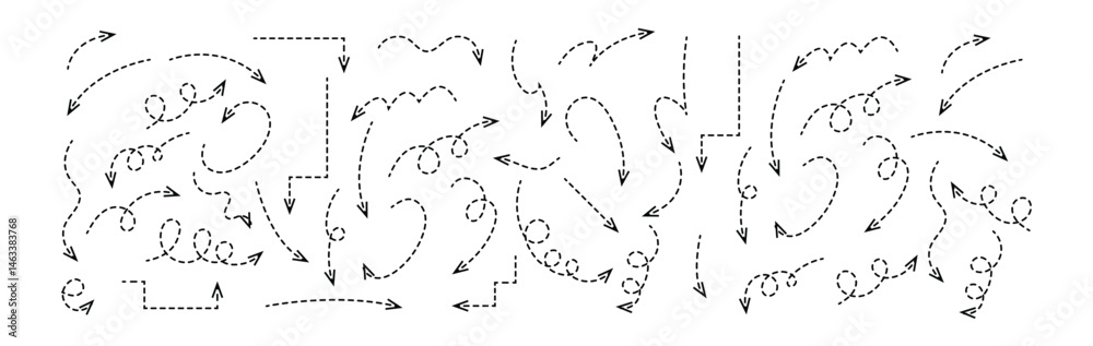 Obraz premium dotted line arrow vector icon isolated on transparent background. EPS 10