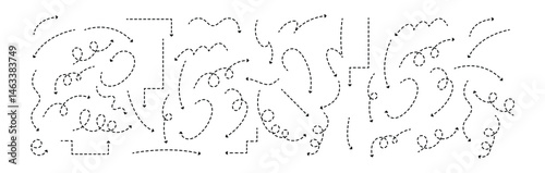  dotted line arrow vector icon isolated on transparent background. EPS 10