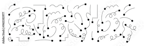  dotted line arrow vector icon isolated on transparent background. EPS 10