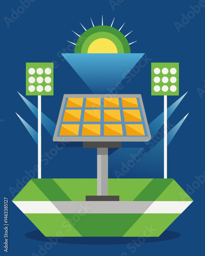 The solarpowered stadium lights were a clear testament to the power of innovation and showcased the potential for renewable energy to be used in all aspects of modern life. Vector illustration