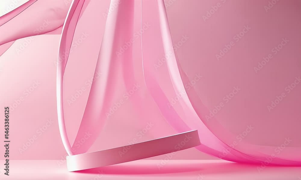 Pink background with pink cloth, white cylinder in the middle, close-up, beauty concept, minimalistic, Pink background with pink cloth, white cylinder in the middle, close-up, beauty concept, minimalistic,