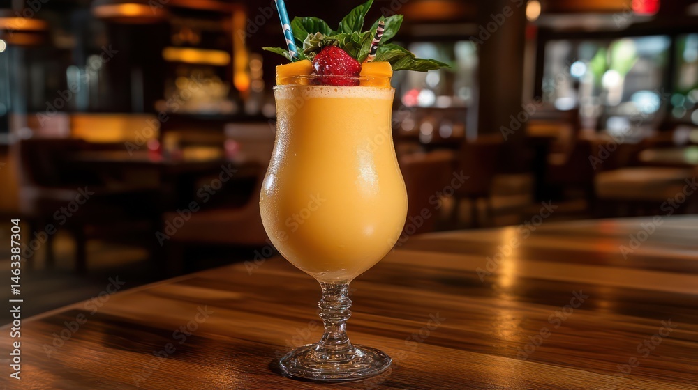 Mango smoothie cocktail, restaurant bar