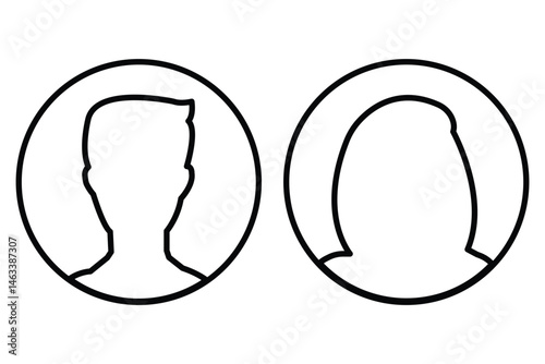 Men and women avatars set. Male and female silhouettes abstract people. User profiles badges. Anonymous user portrait. User Profile pictures isolated on isolated background. 