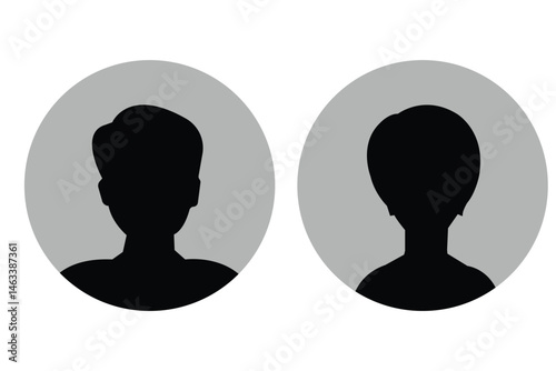 Men and women avatars set. Male and female silhouettes abstract people. User profiles badges. Avatars of a man and a woman. Silhouettes male and female.