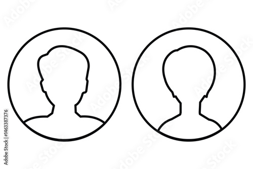 Men and women avatars set. Male and female silhouettes abstract people. User profiles badges. Anonymous user portrait. User Profile pictures isolated on isolated background. 