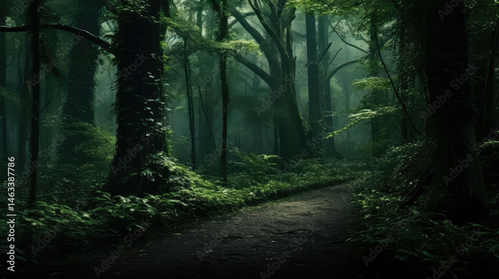 Obraz premium serene dark green background