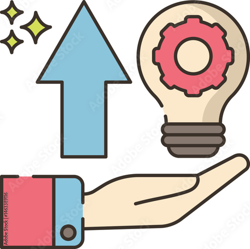self improvement illustration on a white background     