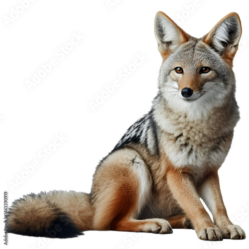 Cute 3D jackal isolated on white background