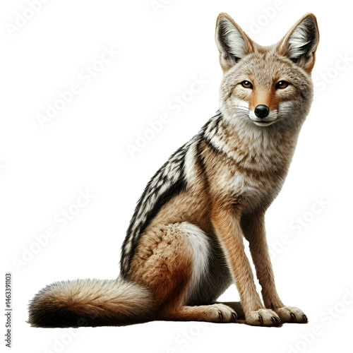Cute 3D jackal isolated on white background