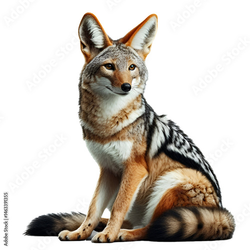 Cute 3D jackal isolated on white background