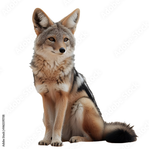 Cute 3D jackal isolated on white background
