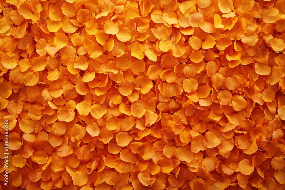 Fototapeta premium Close-up view of many small orange flower petals.
