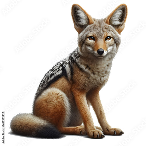 Cute 3D jackal isolated on white background