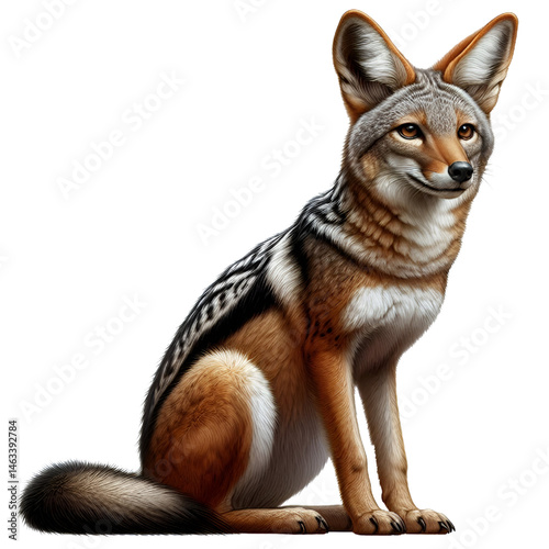 Cute 3D jackal isolated on white background