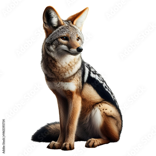 Cute 3D jackal isolated on white background