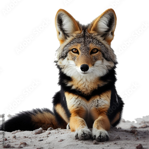 Cute 3D jackal isolated on white background