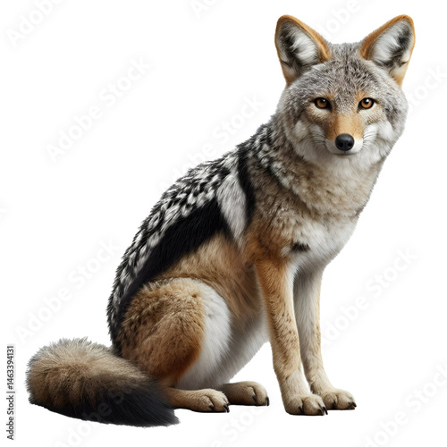 Cute 3D jackal isolated on white background