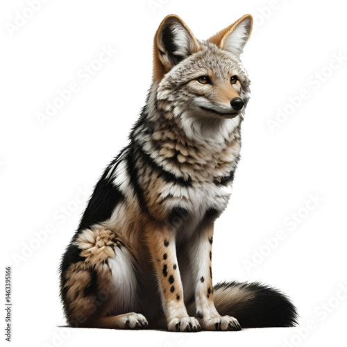 Cute 3D jackal isolated on white background