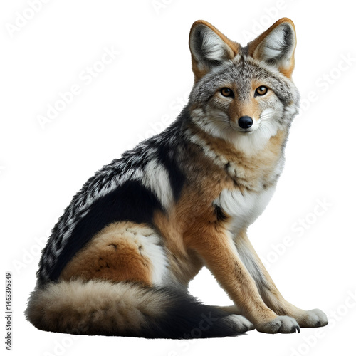 Cute 3D jackal isolated on white background
