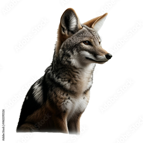 Cute 3D jackal isolated on white background