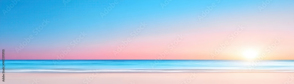 Abstract Sunrise on Beach with Ocean and Sky in Soft Blur Abstract Sunrise on Beach with Ocean and Sky in Soft Blur