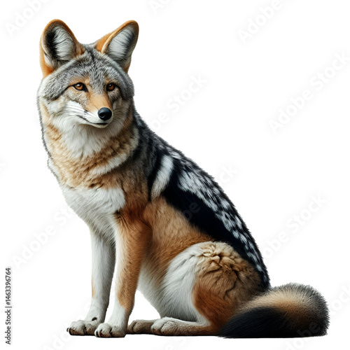 Cute 3D jackal isolated on white background