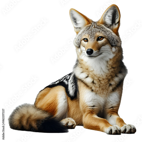 Cute 3D jackal isolated on white background