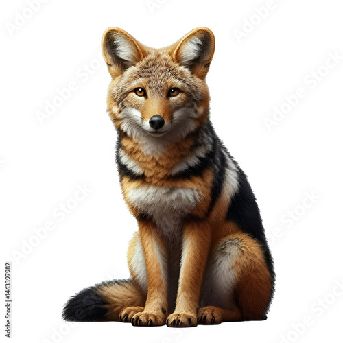 Cute 3D jackal isolated on white background