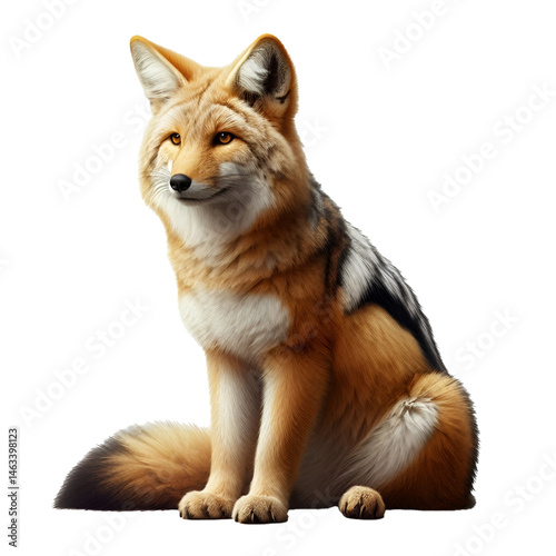 Cute 3D jackal isolated on white background