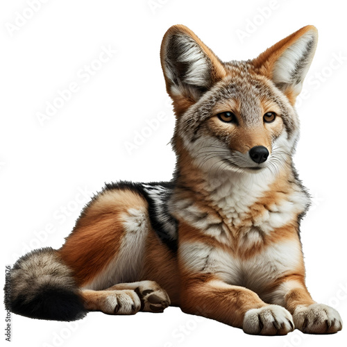 Cute 3D jackal isolated on white background
