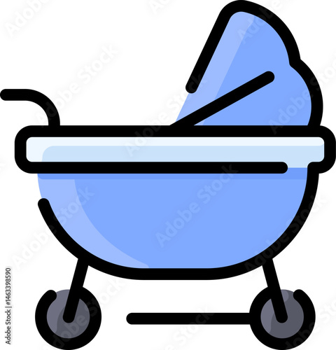 stroller illustration on a white background     