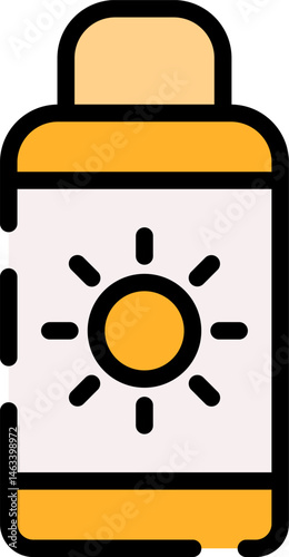 sun cream illustration on a white background     