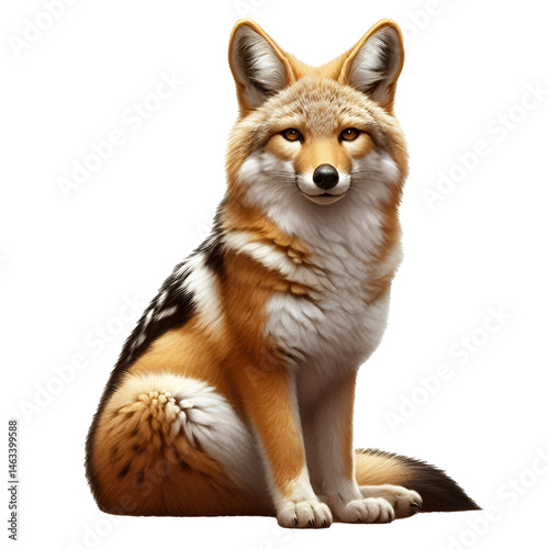Cute 3D jackal isolated on white background